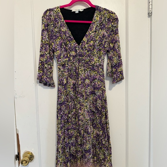 Boden lavendar fireworks floaty jersey knit midi dress US2R - Picture 2 of 5